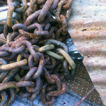 トタンや錆びた鉄の鎖